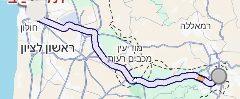 מסלול תל אביב–ירושלים על כביש 1